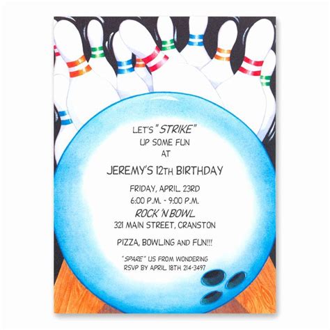 Bowling Invitation Template Luxury Free Printable Bowling Party