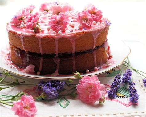 Vanilla Strawberry And Rose Victoria Sponge Cake Lavender And Lovage