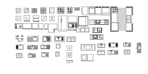 Multiple Kitchen Equipment And Furniture D Blocks Drawing Details Dwg