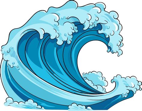 Premium Vector Vector Sea Wave Illustration Of Blue Ocean Wave With