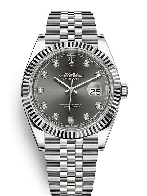 Rolex Datejust 41mm Slate Diamond Dial Jubilee Bracelet 126334 Luxury