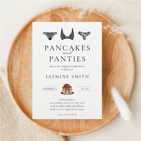 Pancakes And Panties Lingerie Bridal Shower Modern Invitation Zazzle