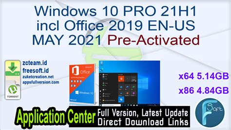 Windows 10 Pro 21h1 Incl Office 2019 En Us May 2021 Pre Activated
