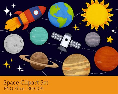 Outer Space Clip Art Space Ship Clipart Space Art Prints Etsy Etsy