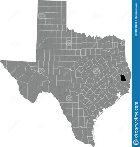 Location Map Of The Tyler County Of Texas Usa Stock Vector