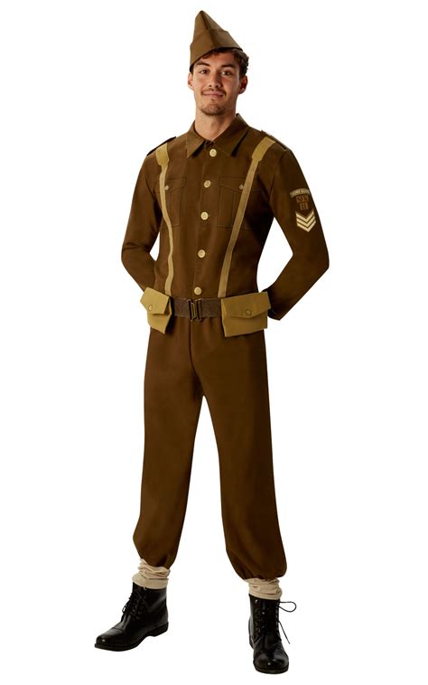 Ww2 Soldier Mens Fancy Dress World War Ii 40s Army Officer Uniform