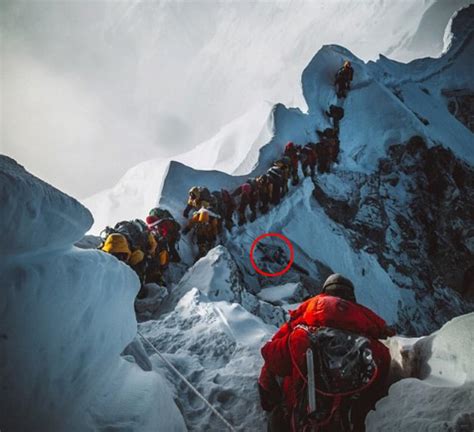 Filmmaker Posts Disturbing Photo Of Everest Climbers Stepping Over Dead Body As They Queue At
