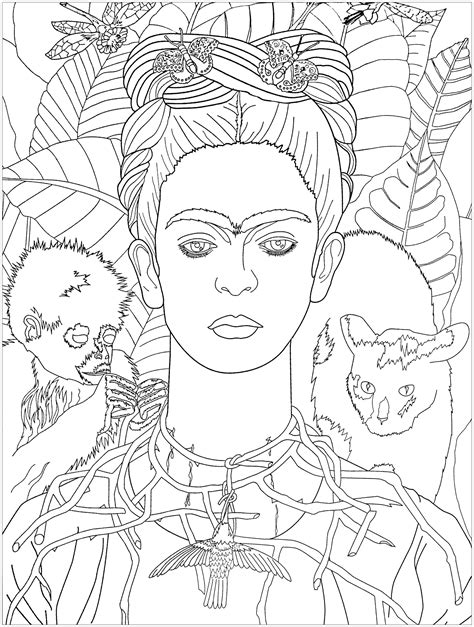 Frida Khalo Autorretrato Obras De Arte Desenhos Para Colorir Para