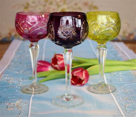 Colored Crystal Wine Glasses Germany купить на Ярмарке Мастеров