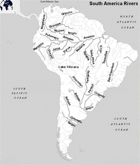 Labeled Map Of South America Rivers In Pdf South America River Basin
