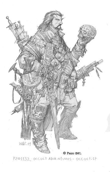 Sketch Of The Iconic Occultist Character Class From Pathfinder Rpg