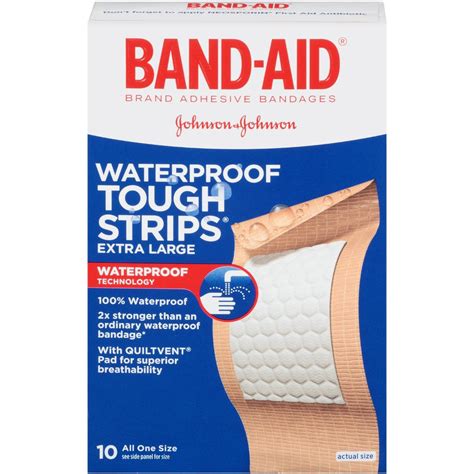Pricepackband Aid Water Block Tough Strip Extra Large Bandage 10 Per