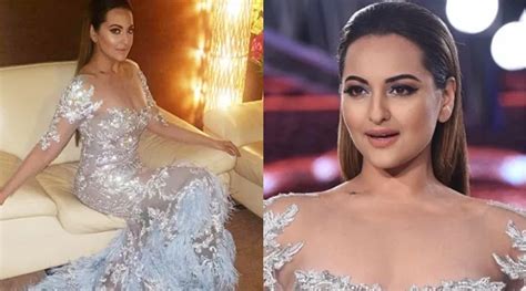 Sonakshi Sinha Looks Dreamy And Sensuous In This Naked Dress By Shane And Falguni Peacock The