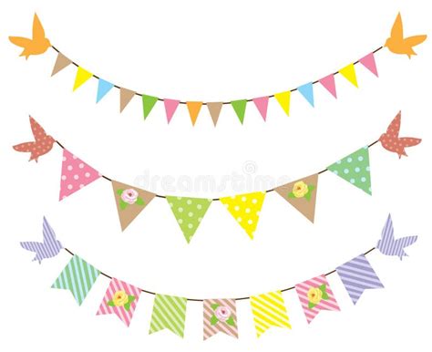 Set Of Bunting And Garland Stock Vector Illustration Of Flying 33167707