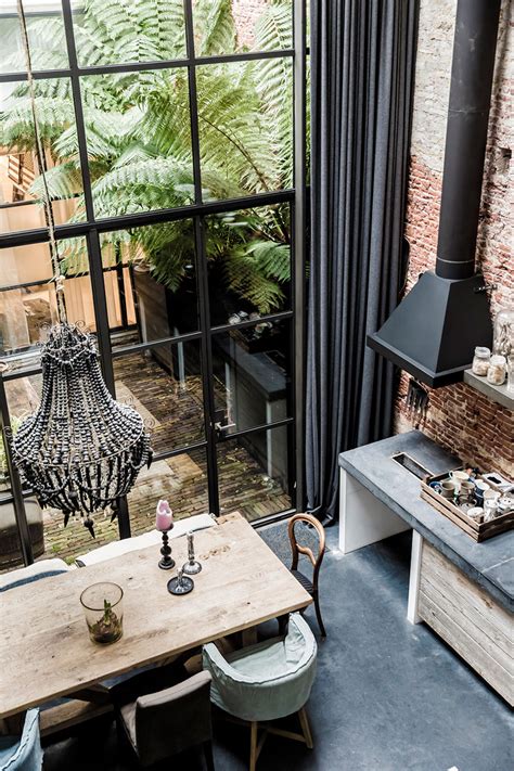 Living Around An Interior Patio Industrial Style In Amsterdam Eric