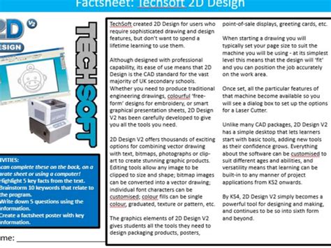 Techsoft 2d Design Factsheet Worksheet Technology Starter Keywords