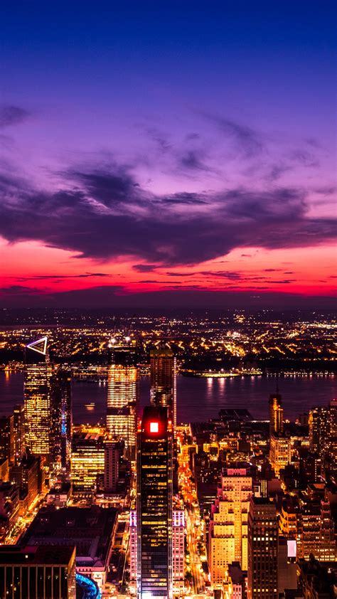 New York City Wallpaper 4k Twilight Sunset Cityscape City Lights