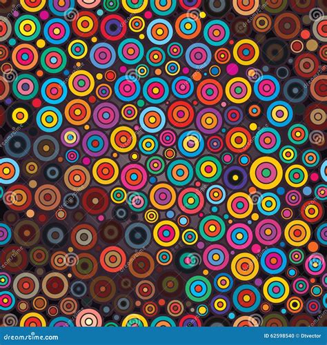 Circle Circle Colorful Seamless Pattern Stock Vector Illustration Of