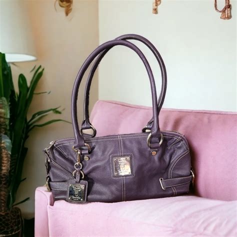 Tignanello Bags Nwot Tignanello Purple Pebble Leather Double Handle