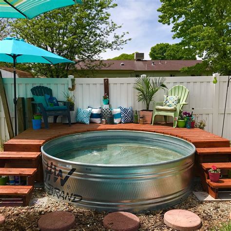 I Upgraded My Stock Tank Pool Stocktank Deck Stock Tank Pool Diy Backyard Backyard Pool