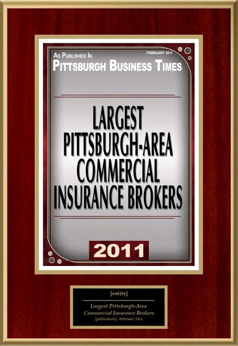 These are companies with a strong national or regional presence having insurance as their primary business. Largest Pittsburgh-Area Commercial Insurance Brokers ...