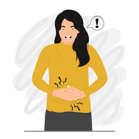Premium Vector Flat Vector Woman Having Stomach Ache And Period Cramps