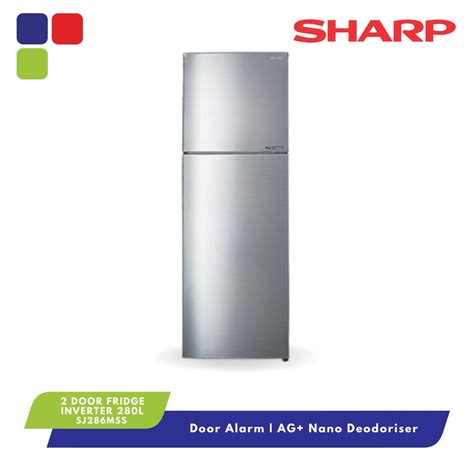 Sharp J Tech Inverter 2 Door Fridge Refrigerator 280l Sj286mss Shopee Malaysia