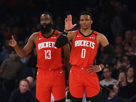 James Harden 13 And Russell Westbrook 0 Of The Houston Rockets In