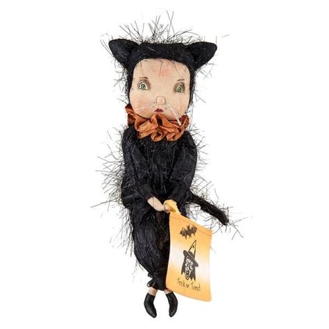 Adeline Cat Girl Joe Spencer Gathered Traditions Art Doll Black 10629406