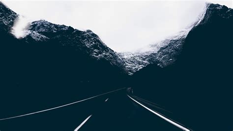 1600x900 Dark Road Covered By Mountains 1600x900 Resolution Hd 4k