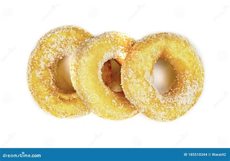 Sugar Ring Donut Isolated On White Background Stock Photo Image Of