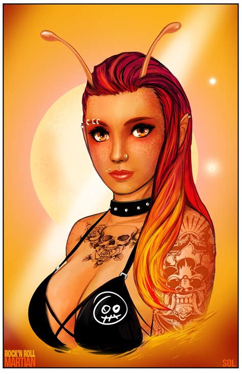 Sol Sexy Martian Girl Pin Up Signed By The Artist Etsy