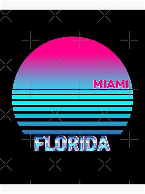 Miami Florida Vaporwave Retro 1980s 1990s Metal Print For Sale By