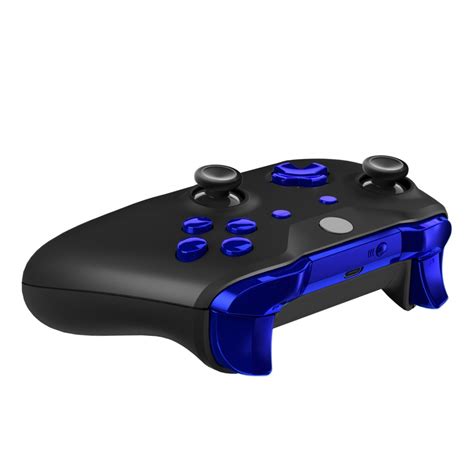 Custom Chrome Blue Dpad Abxy Buttons Set For Xbox One S X Controller