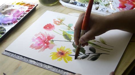 How to paint watercolor flowers step by step. Loose Watercolor Flowers - Step by Step Timelapse - YouTube