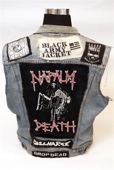 Personalized your clothing with #patched. Home of Metal | Napalm Death back patch jacket (year unknown)