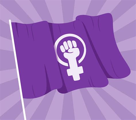 Ilustración Acuarela Bandera Feminista Con Puño Y Símbolo Femenino