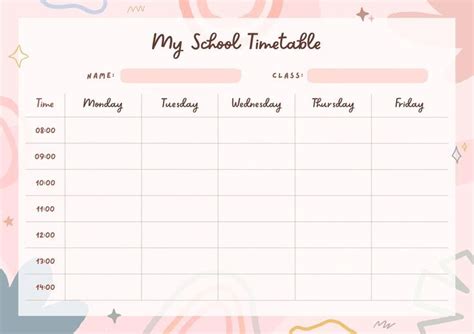 Timetable Template Artofit