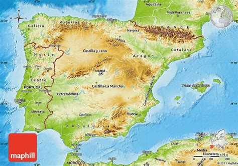 Physical Map Of Spain Map Of Spain Physical Map Map