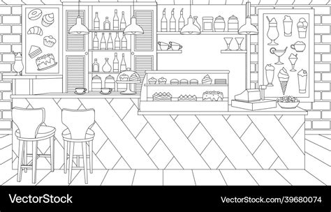 Cozy Coffee House Restaurant Royalty Free Vector Image