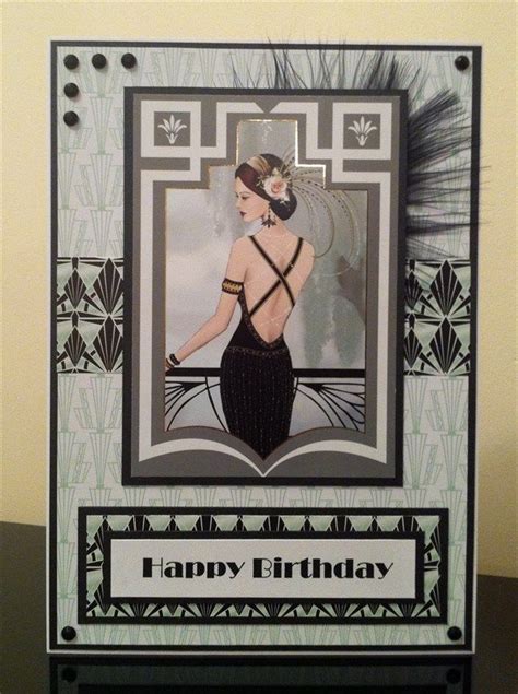Art Deco Birthday Card By Julie Dawn Art Deco Cards Card Making Art Happy Birthday Art