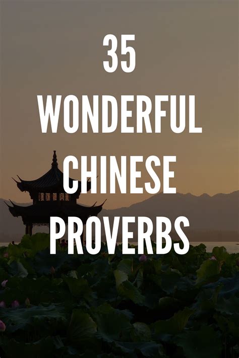 35 Wonderful Chinese Proverbs
