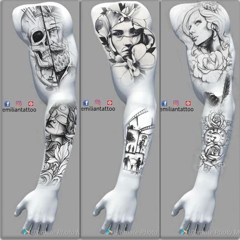 Projetos Braço Braço Preenchido Tatuagem Tatuagem Fechamento De