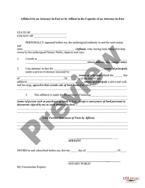 Affidavit By An Attorney In Fact Or By Affiant In The Capacity Of An