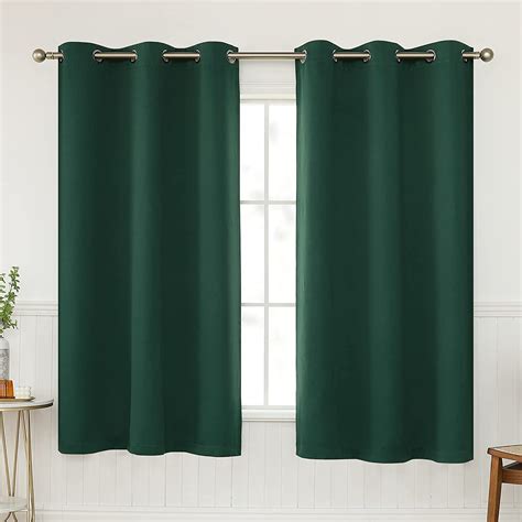 Keqiaosuocai Dark Green Curtain 45 Inch Length For Bathroom