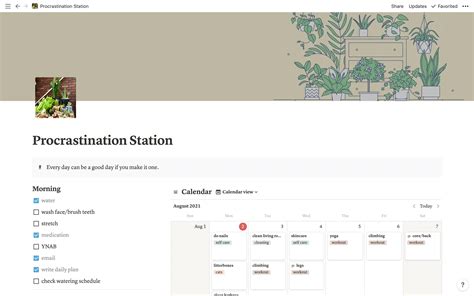 Procrastination Station Dashboard Template Notionhub