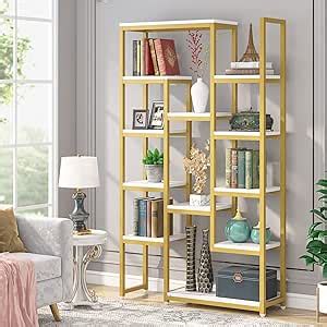 Amazon Tribesigns Tier Bookshelf Inch Tall Bookcase Modern