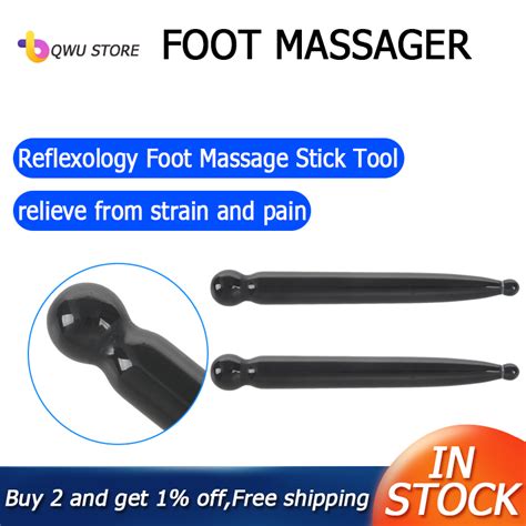 Traditional Relax Thai Foot Massage Reflexology Stick Tool Black Face Massager Massage Tool