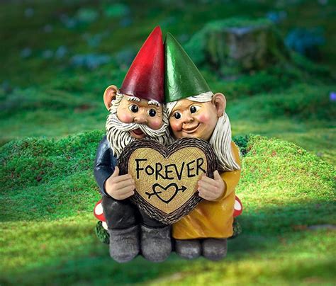 Gnome And Forever Couple In Love Figurine Garden Statues Patio Etsy