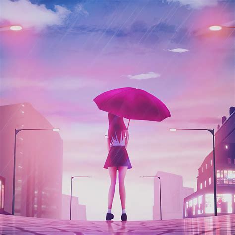 2048x2048 Girl Umbrella Rain 4k Ipad Air Hd 4k Wallpapers Images